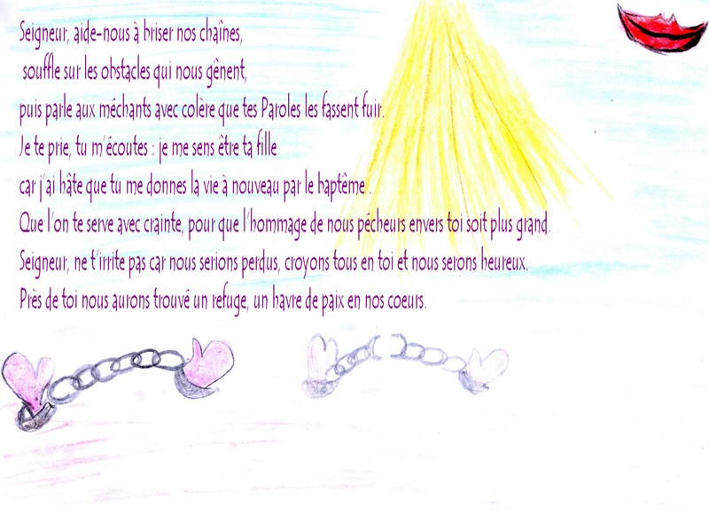 Dessin de Corinne et texte de Tania